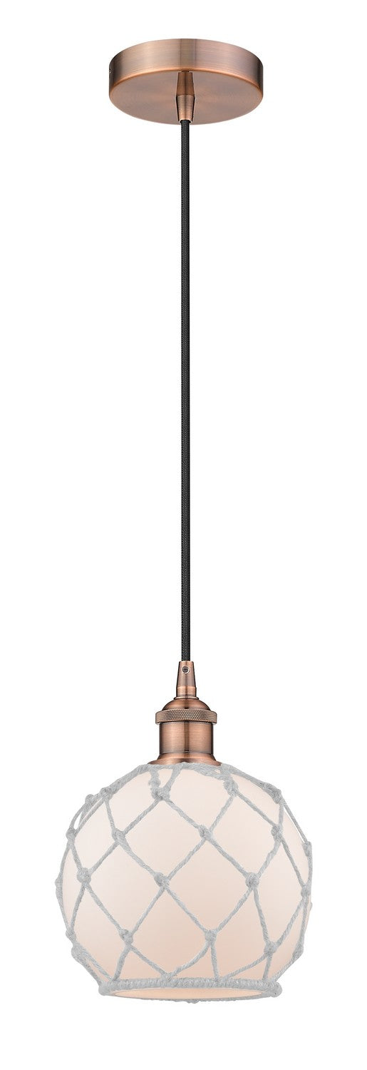 Innovations 616-1P-AC-G121-8RW One Light Mini Pendant, Antique Copper