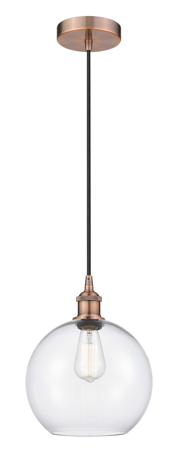 Innovations 616-1P-AC-G122-10 One Light Mini Pendant, Antique Copper