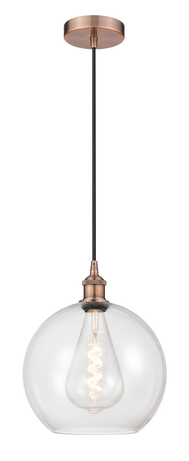 Innovations 616-1P-AC-G122-12 One Light Mini Pendant, Antique Copper