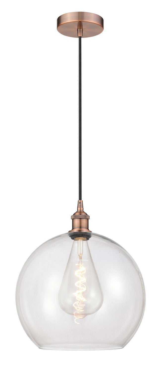 Innovations 616-1P-AC-G122-14 One Light Pendant, Antique Copper