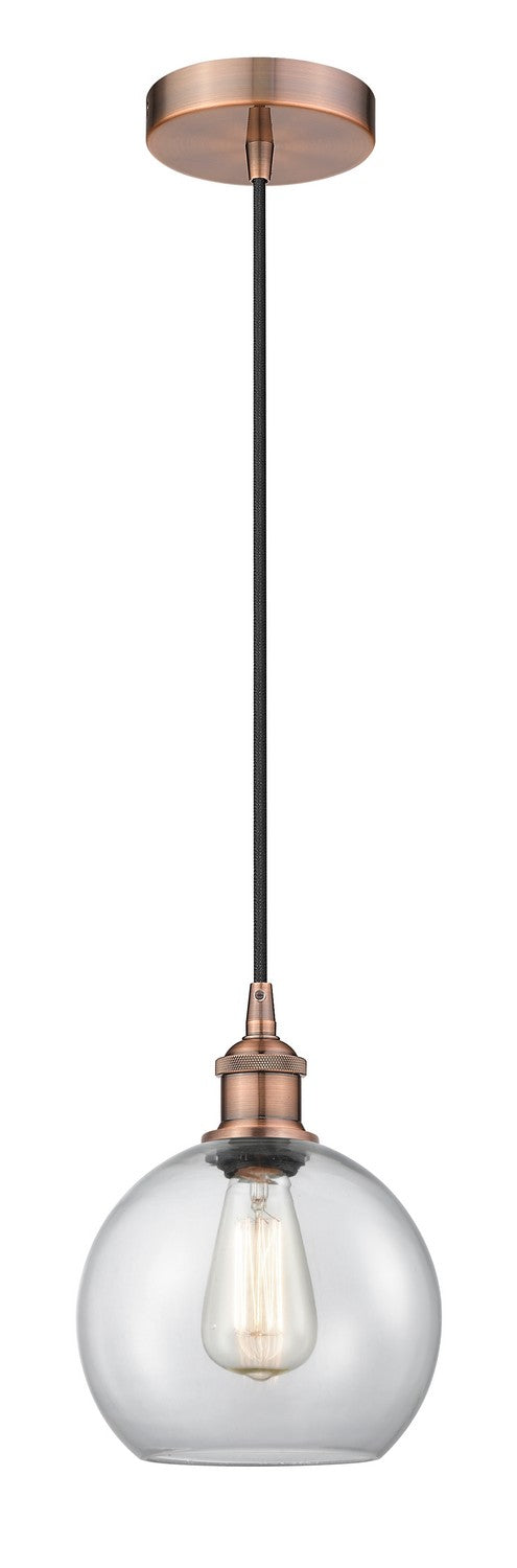 Innovations 616-1P-AC-G122-8 One Light Mini Pendant, Antique Copper
