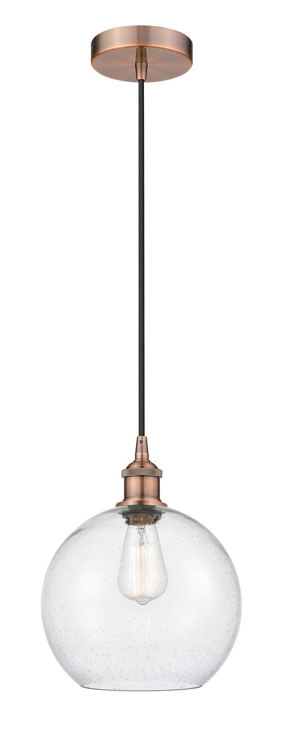 Innovations 616-1P-AC-G124-10 One Light Mini Pendant, Antique Copper
