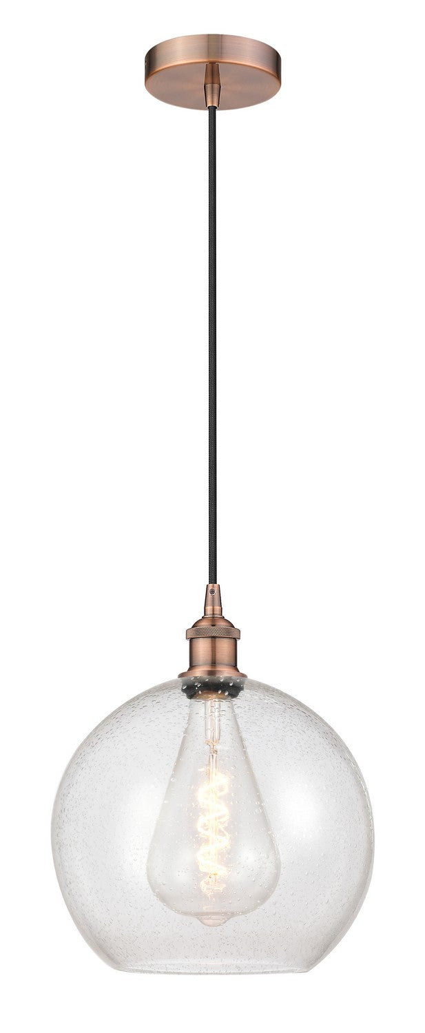 Innovations 616-1P-AC-G124-12 One Light Mini Pendant, Antique Copper