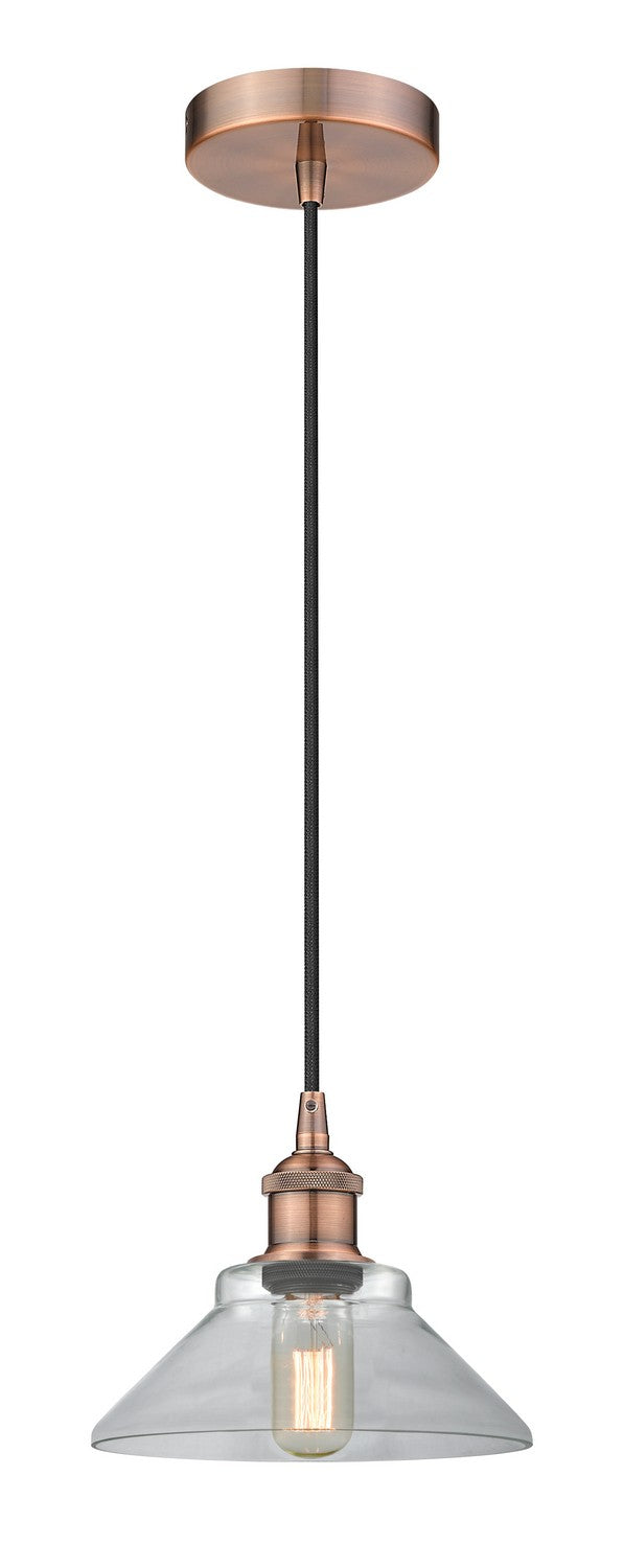 Innovations 616-1P-AC-G132 One Light Mini Pendant, Antique Copper