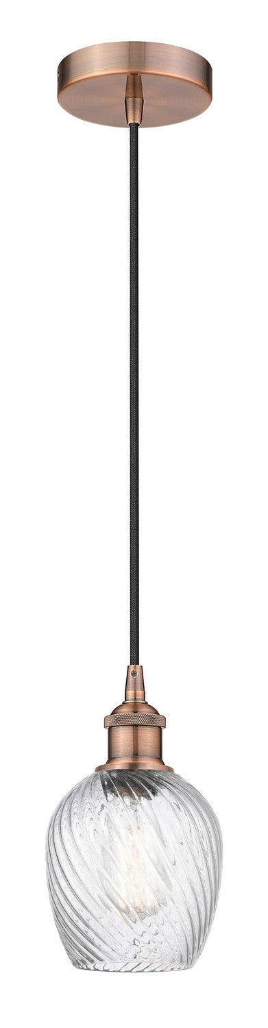 Innovations 616-1P-AC-G292 One Light Mini Pendant, Antique Copper