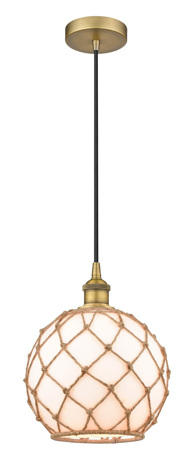 Innovations 616-1P-BB-G121-10RB One Light Mini Pendant, Brushed Brass