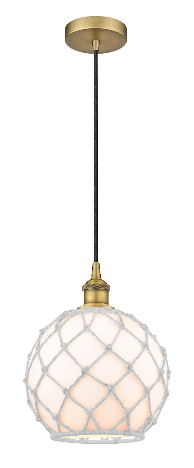 Innovations 616-1P-BB-G121-10RW One Light Mini Pendant, Brushed Brass