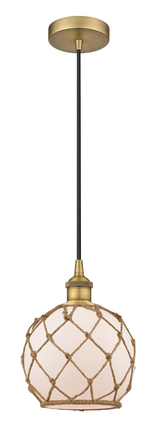 Innovations 616-1P-BB-G121-8RB One Light Mini Pendant, Brushed Brass