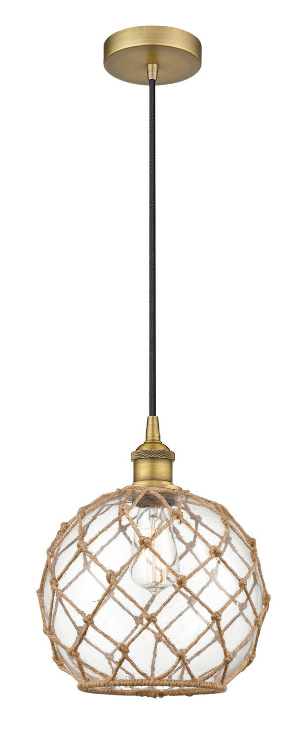 Innovations 616-1P-BB-G122-10RB One Light Mini Pendant, Brushed Brass