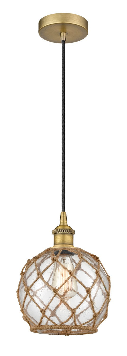 Innovations 616-1P-BB-G122-8RB One Light Mini Pendant, Brushed Brass