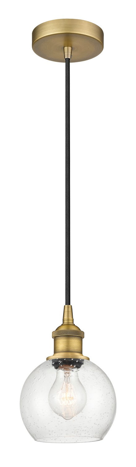 Innovations 616-1P-BB-G124-6 One Light Mini Pendant, Brushed Brass