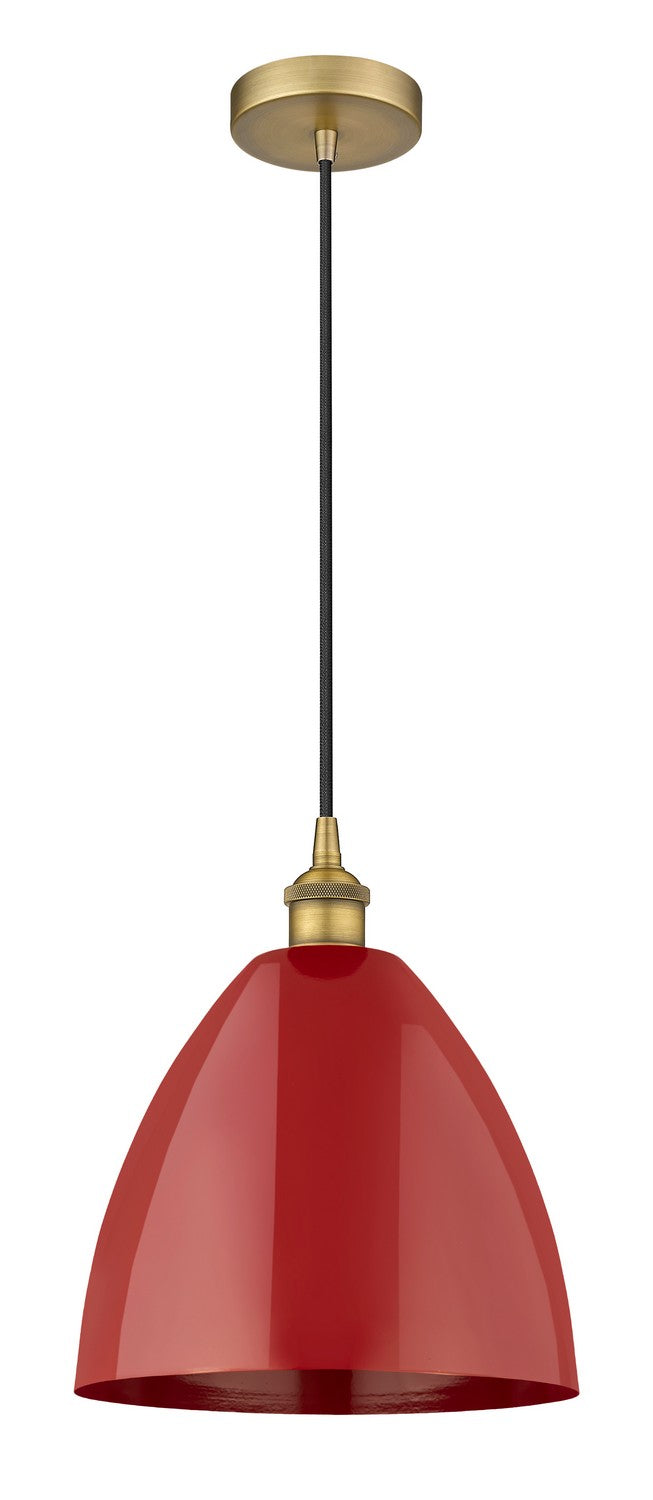 Innovations 616-1P-BB-MBD-12-RD One Light Mini Pendant, Brushed Brass