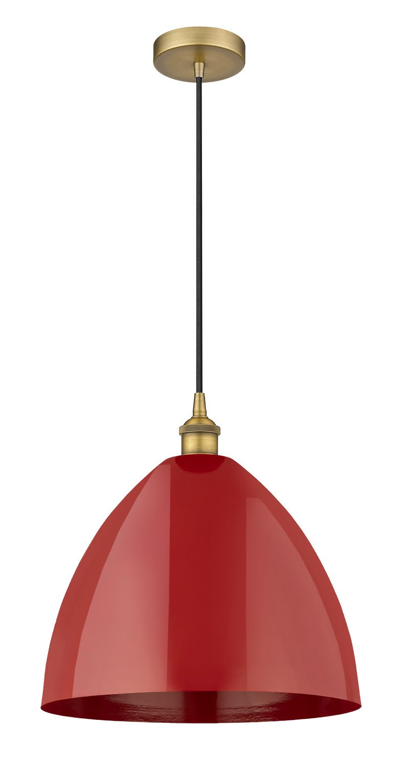 Innovations 616-1P-BB-MBD-16-RD One Light Mini Pendant, Brushed Brass
