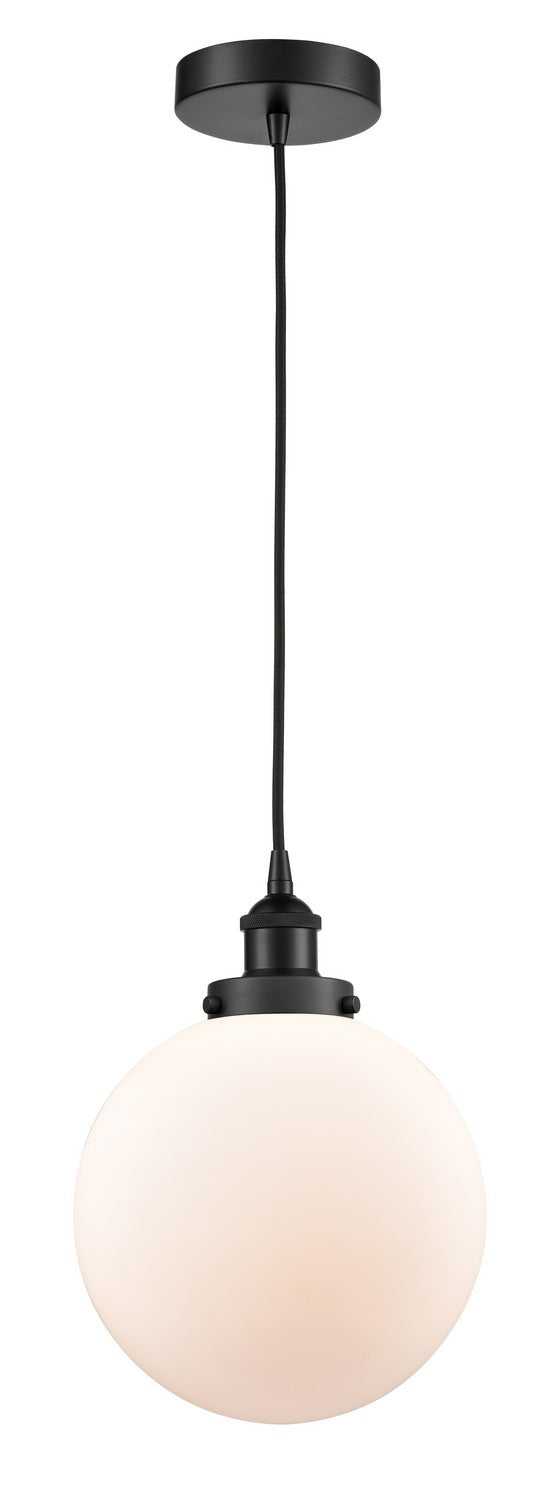Innovations 616-1PH-BK-G201-10 One Light Mini Pendant, Matte Black