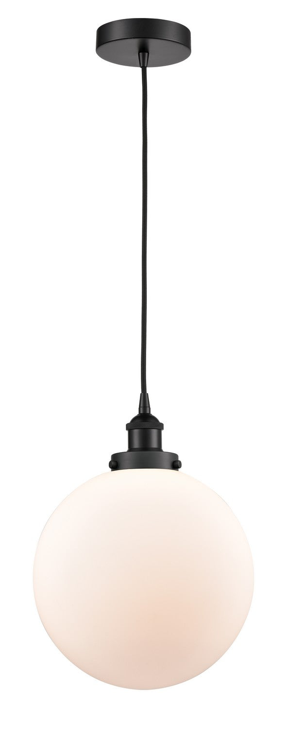 Innovations 616-1PH-BK-G201-12 One Light Mini Pendant, Matte Black