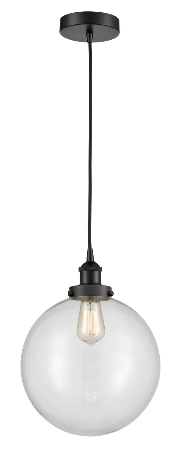 Innovations 616-1PH-BK-G202-12 One Light Mini Pendant, Matte Black