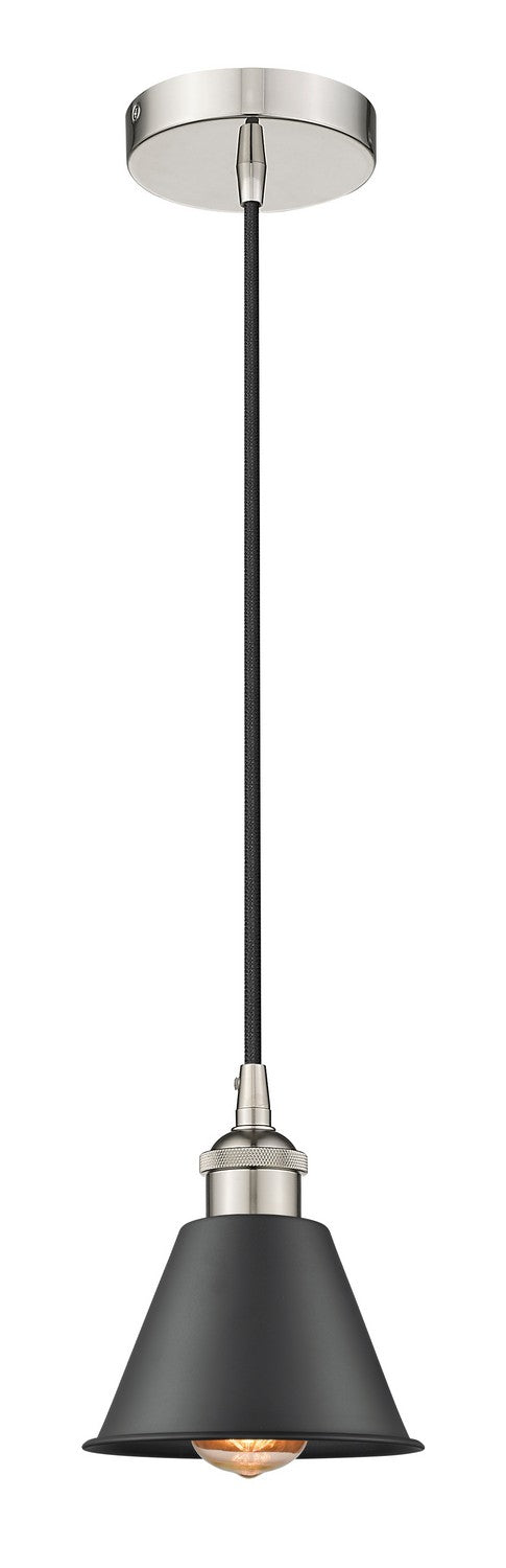 Innovations 616-1P-PN-M8-BK One Light Mini Pendant, Polished Nickel