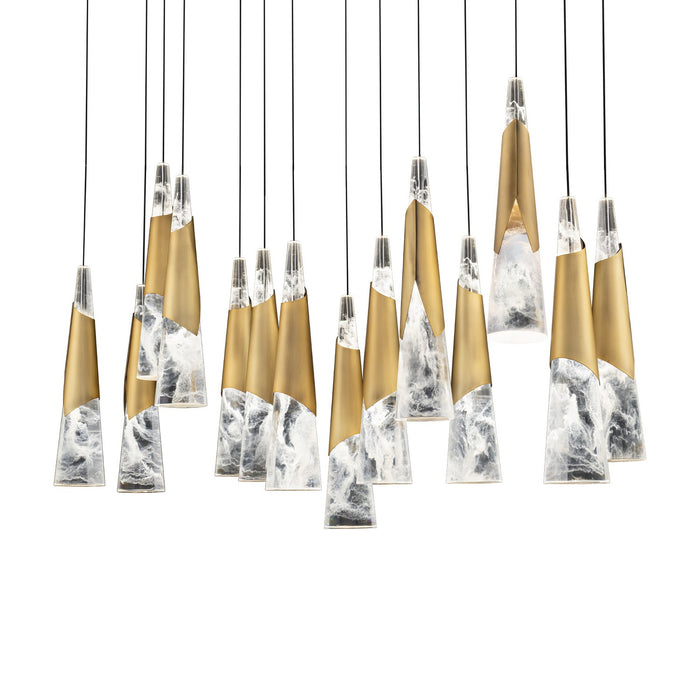 Modern Forms PD-44414L-AB LED Pendant, Aged Brass
