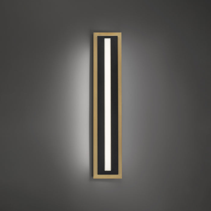 Modern Forms WS-10427-30-BK/AB LED Wall Sconce, Black/Aged Brass