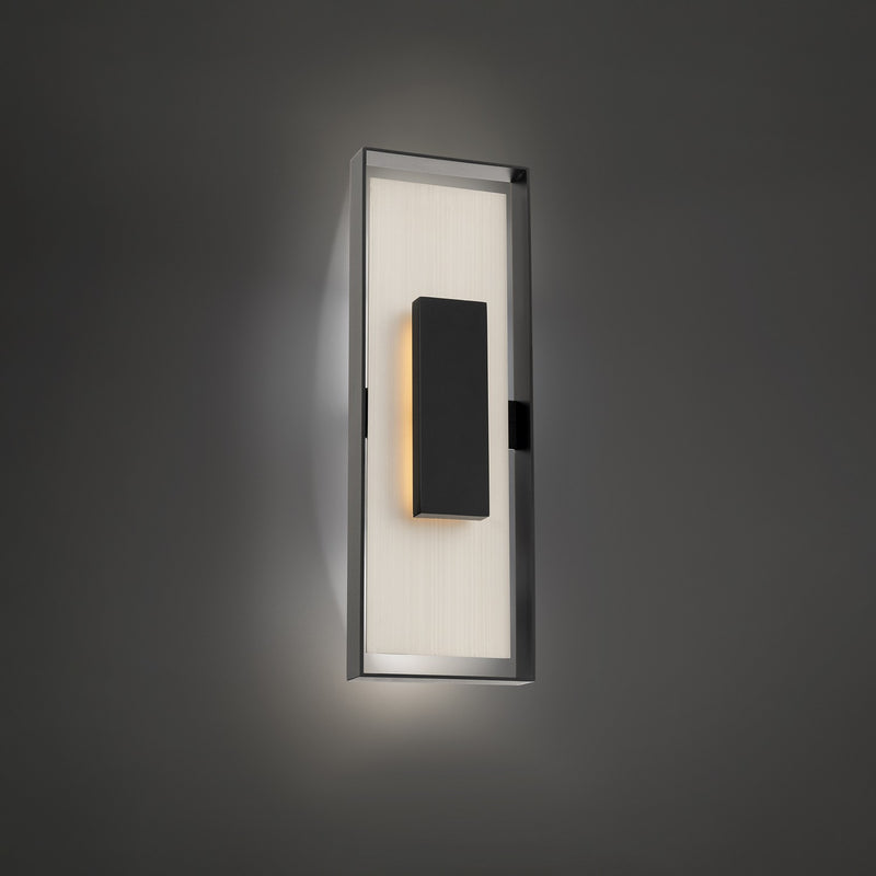 Modern Forms WS-W28422-BK/BN LED Outdoor Wall Sconce, Black/Brushed Nickel