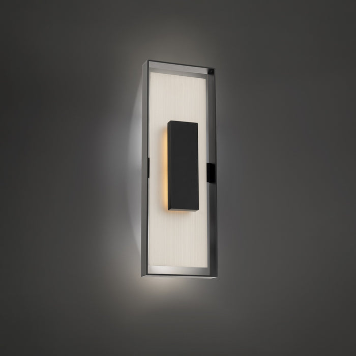 Modern Forms WS-W28422-BK/BN LED Outdoor Wall Sconce, Black/Brushed Nickel