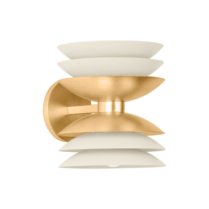 Hudson Valley 1271-VGL/SSD Two Light Wall Sconce, Vintage Gold Leaf/Soft Sand