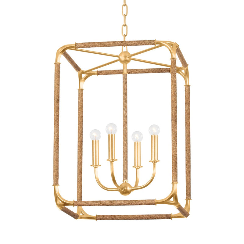 Hudson Valley 1604-GL Four Light Lantern, Gold Leaf