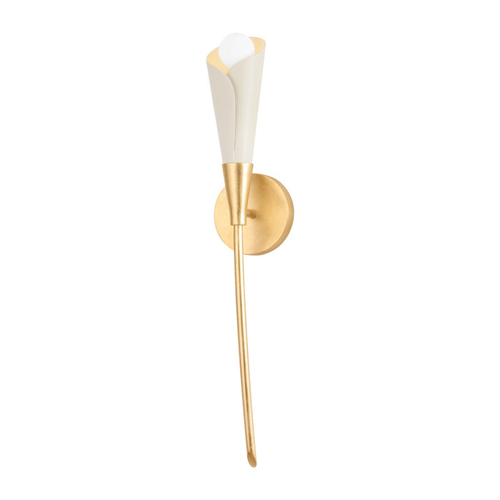 Hudson Valley 3151-VGL/SSD One Light Wall Sconce, Vintage Gold Leaf/Soft Sand