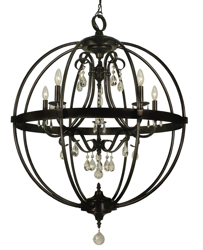Framburg 1069 MBLACK Five Light Foyer Chandelier, Matte Black