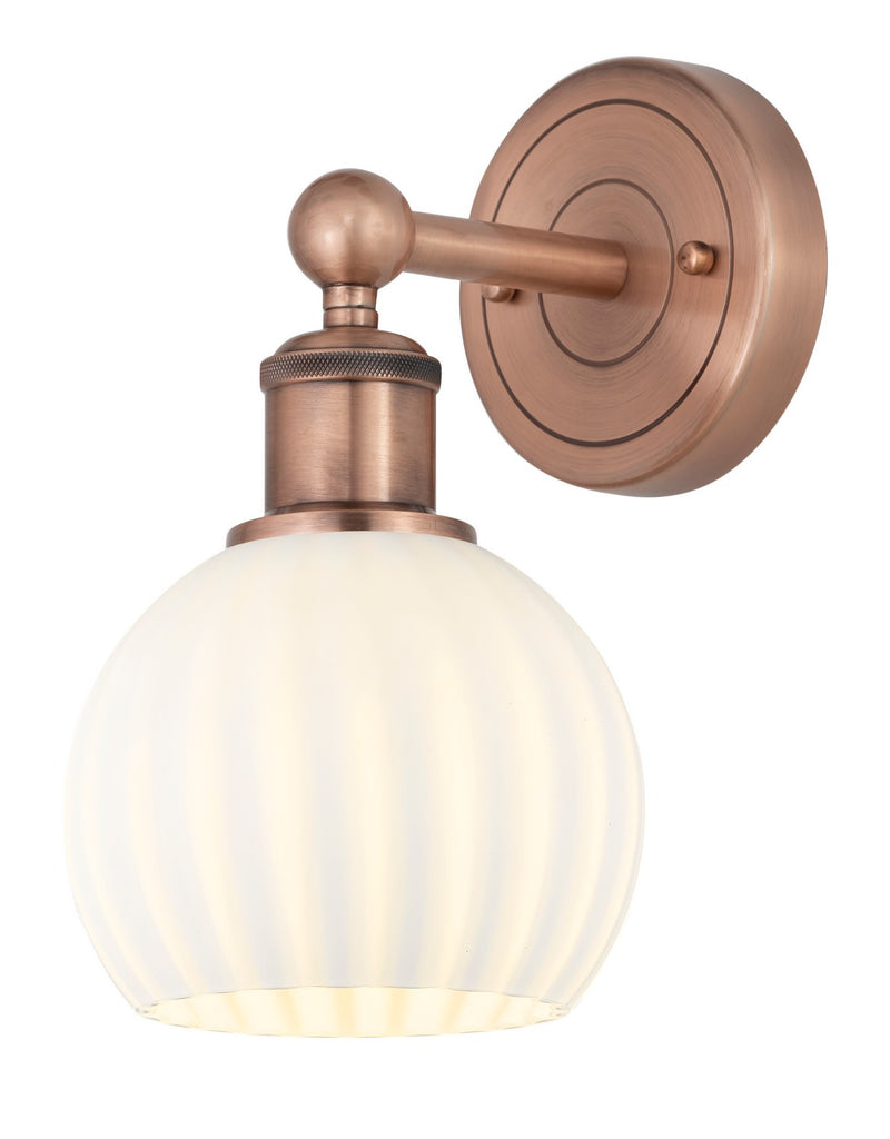 Innovations 616-1W-AC-G1217-6WV LED Wall Sconce, Antique Copper