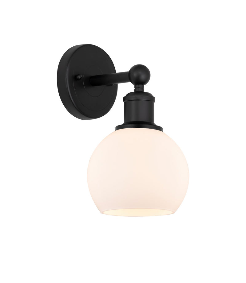 Innovations 616-1W-BK-G121-6 One Light Wall Sconce, Matte Black