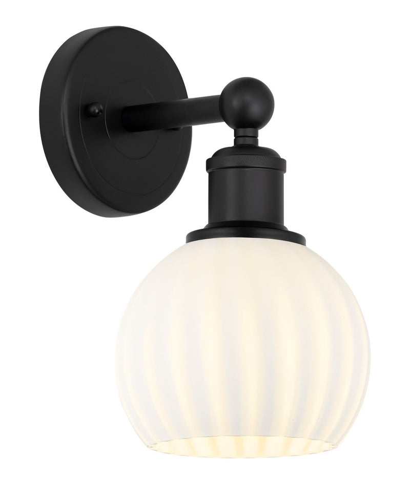Innovations 616-1W-BK-G1217-6WV LED Wall Sconce, Matte Black