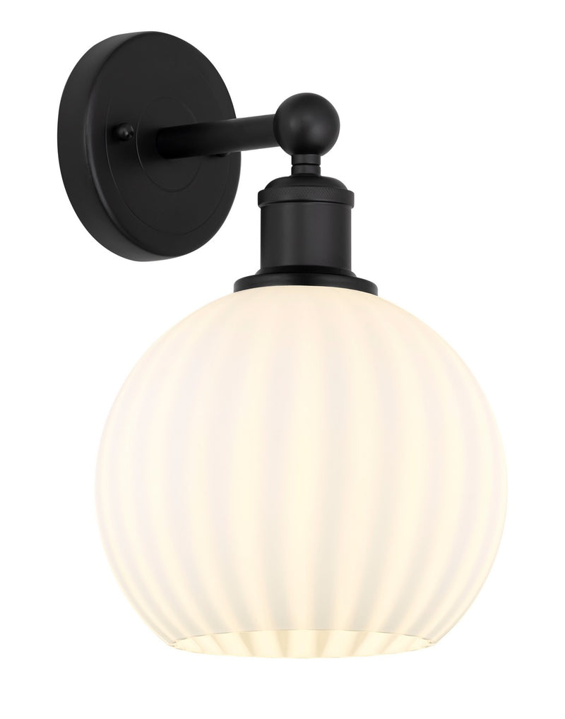 Innovations 616-1W-BK-G1217-8WV LED Wall Sconce, Matte Black