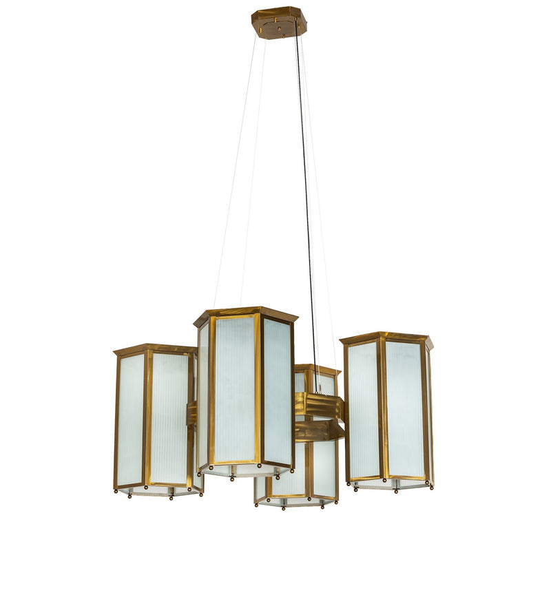 Meyda Tiffany 263181 Four Light Pendant, Transparent Gold