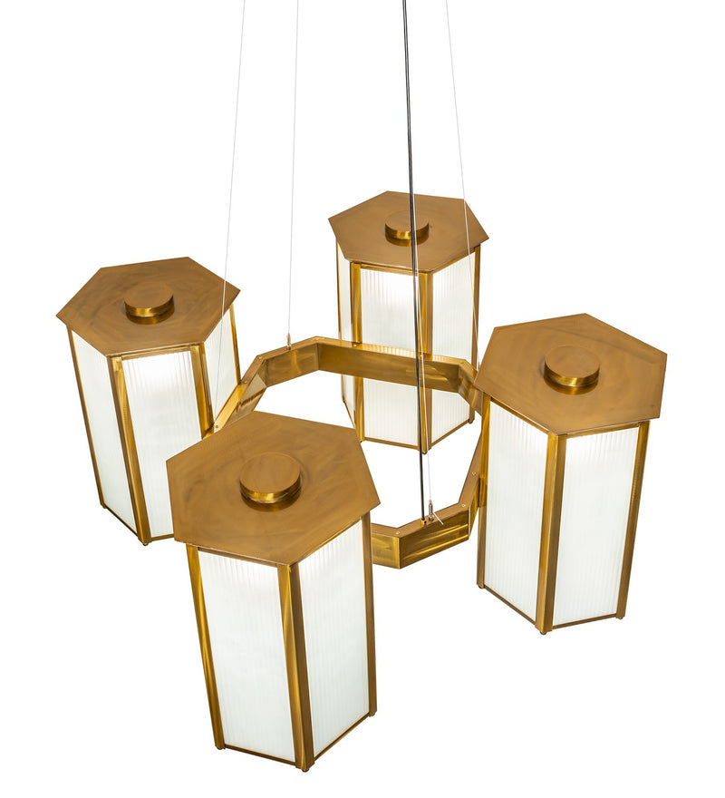 Meyda Tiffany 263181 Four Light Pendant, Transparent Gold