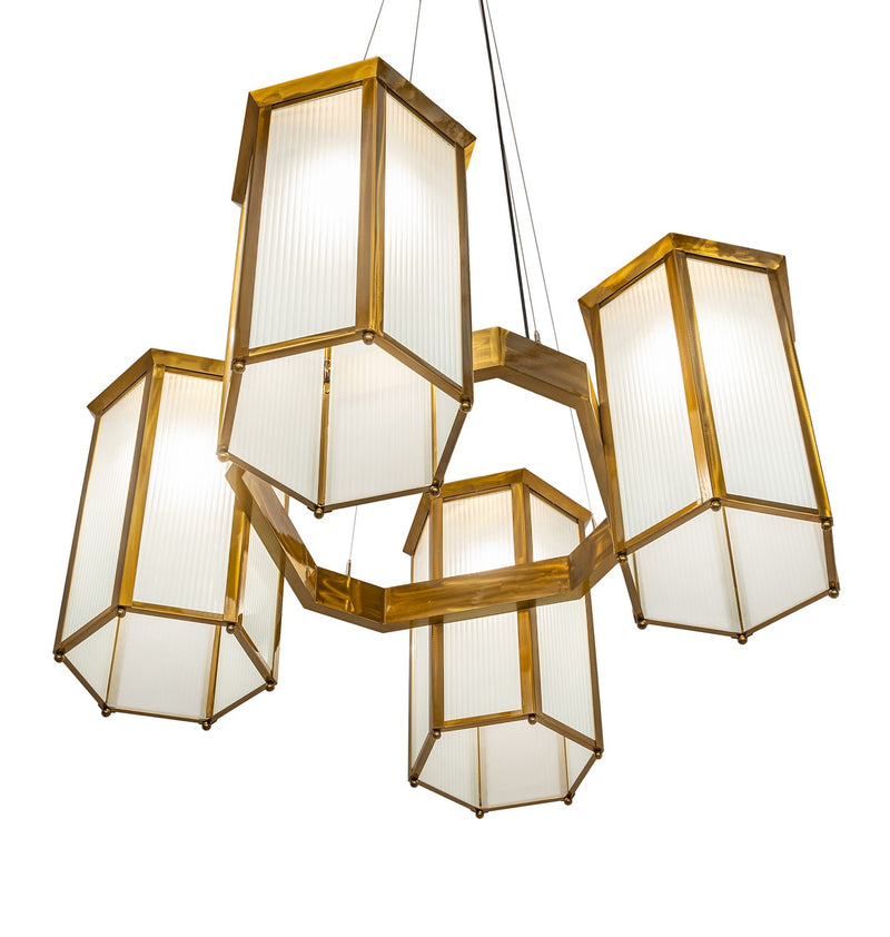 Meyda Tiffany 263181 Four Light Pendant, Transparent Gold