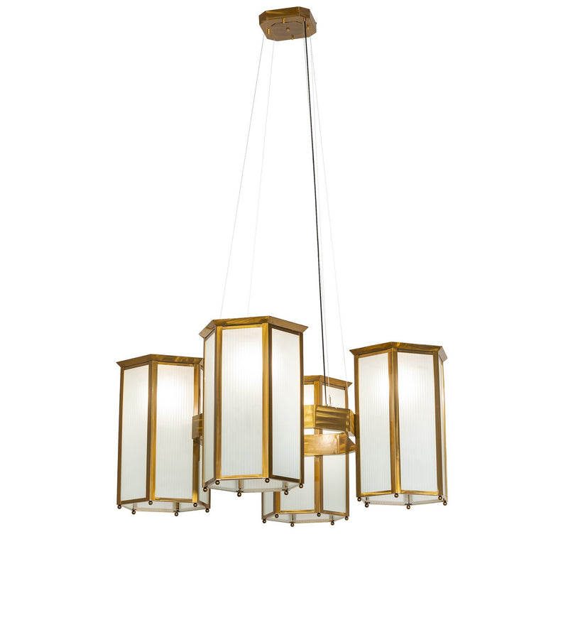 Meyda Tiffany 263181 Four Light Pendant, Transparent Gold