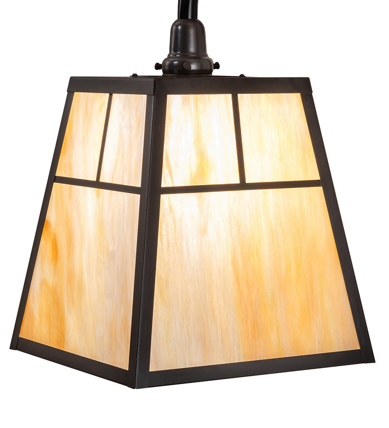 Meyda Tiffany 267583 One Light Wall Sconce, Craftsman Brown/Gloss Black