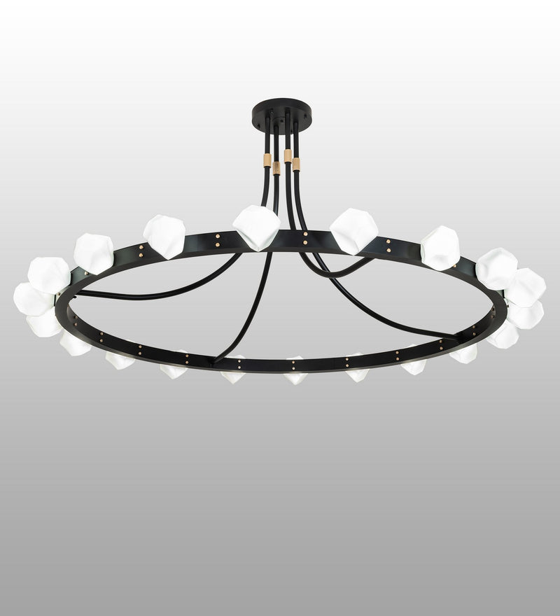 Meyda Tiffany 270456 LED Semi-Flushmount, Solar Black/ Champagne Metallic