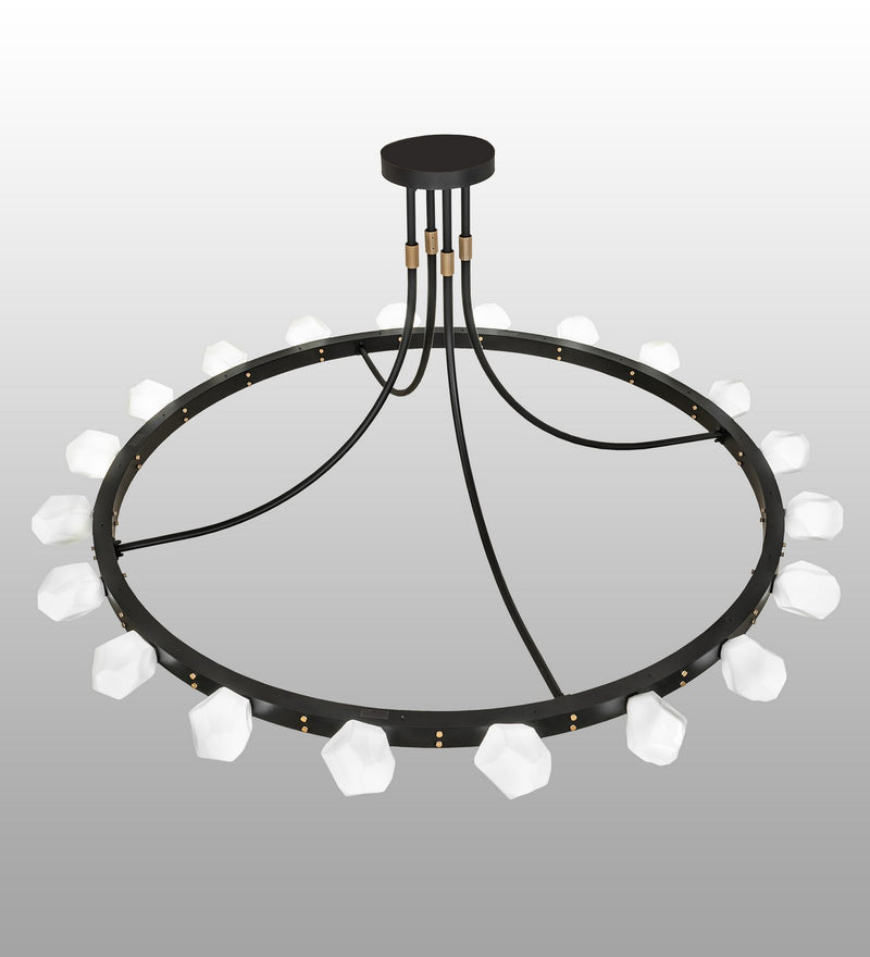 Meyda Tiffany 270456 LED Semi-Flushmount, Solar Black/ Champagne Metallic