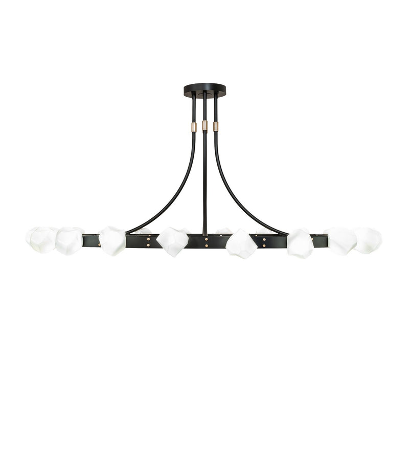 Meyda Tiffany 270456 LED Semi-Flushmount, Solar Black/ Champagne Metallic