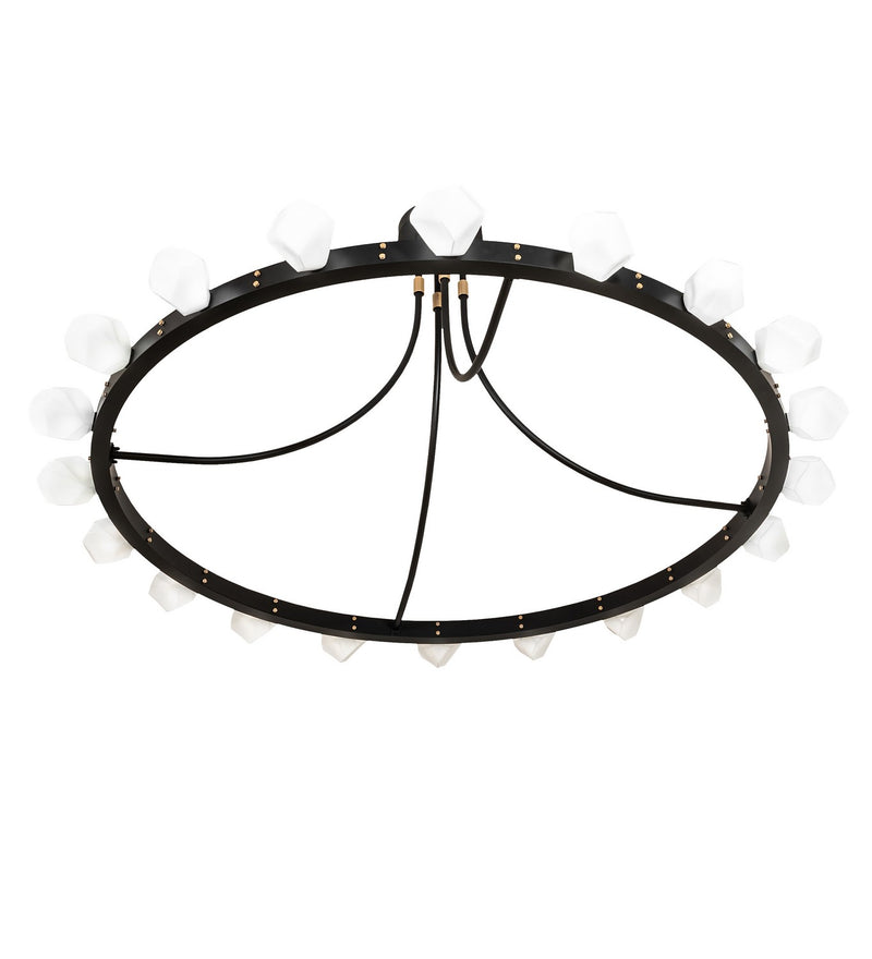 Meyda Tiffany 270456 LED Semi-Flushmount, Solar Black/ Champagne Metallic