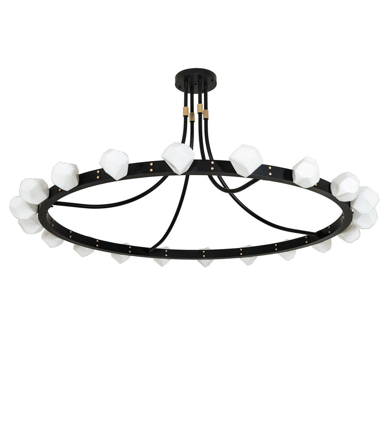 Meyda Tiffany 270456 LED Semi-Flushmount, Solar Black/ Champagne Metallic