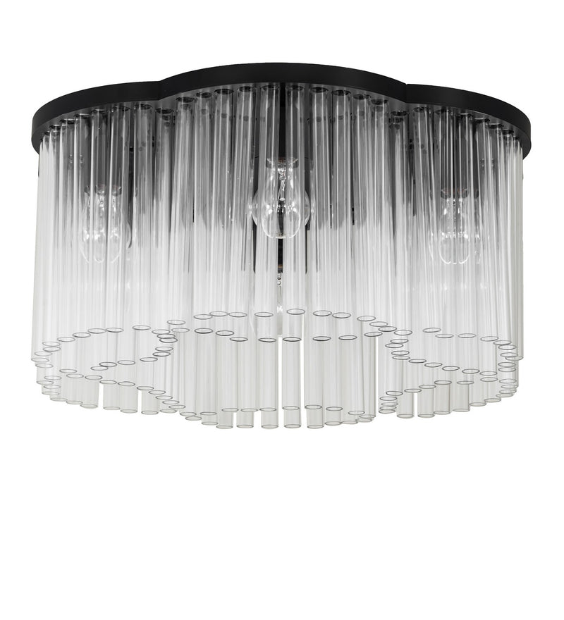 Meyda Tiffany 270540 Six Light Flushmount, Solar Black