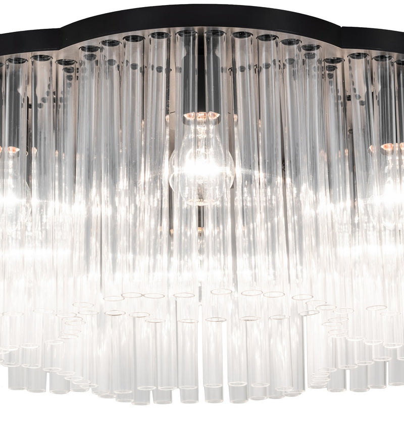 Meyda Tiffany 270540 Six Light Flushmount, Solar Black