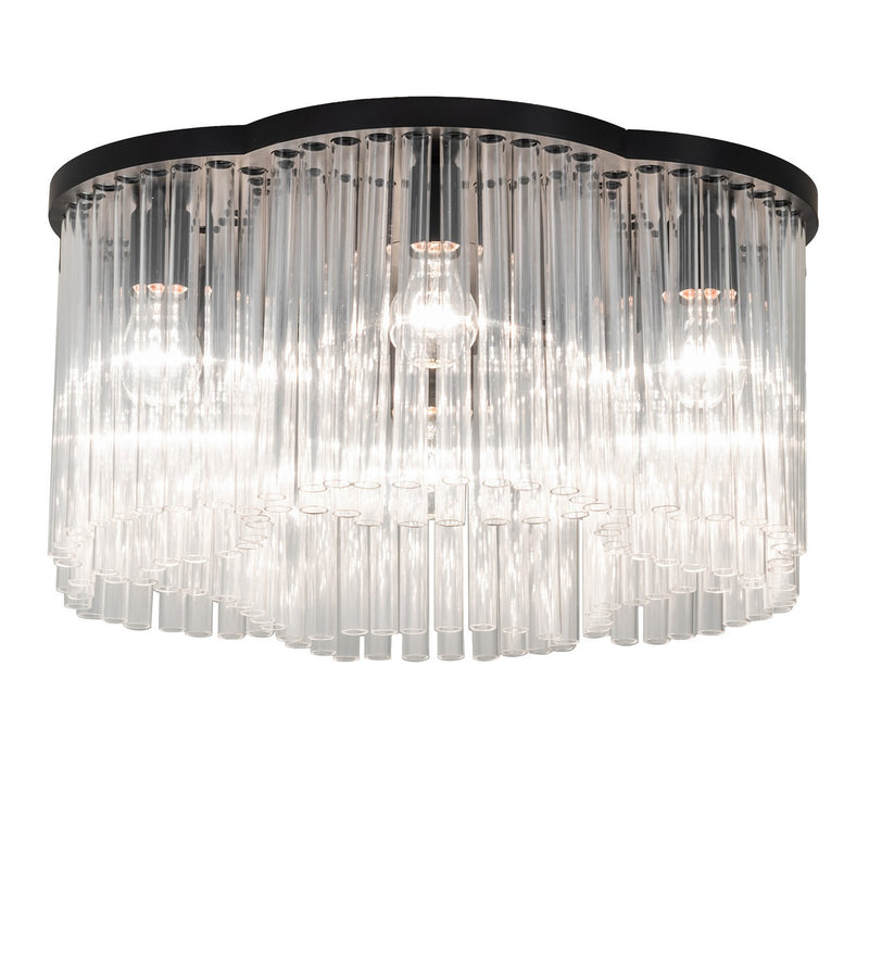 Meyda Tiffany 270540 Six Light Flushmount, Solar Black