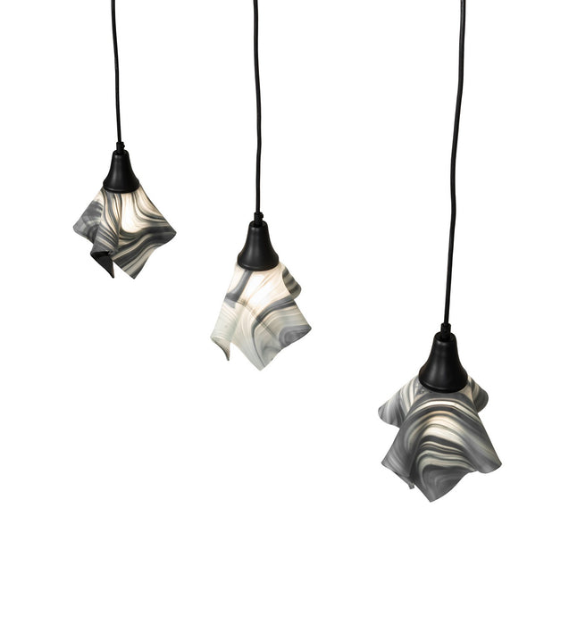 Meyda Tiffany 270753 Three Light Island Pendant, Black Metal