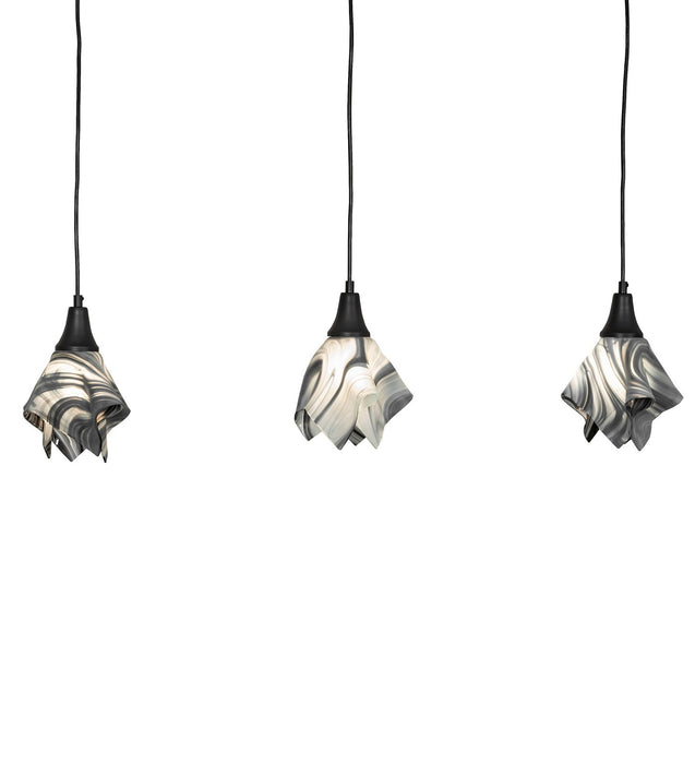 Meyda Tiffany 270753 Three Light Island Pendant, Black Metal
