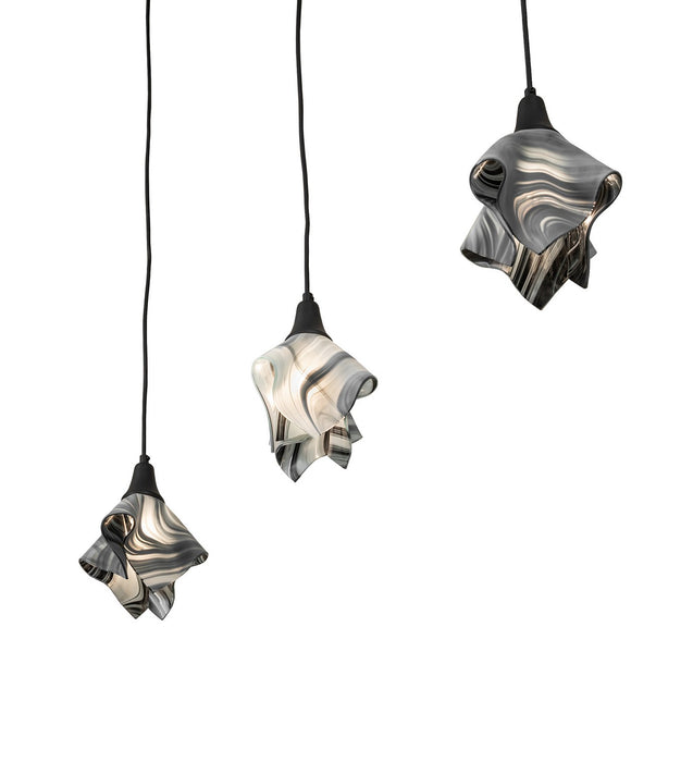 Meyda Tiffany 270753 Three Light Island Pendant, Black Metal