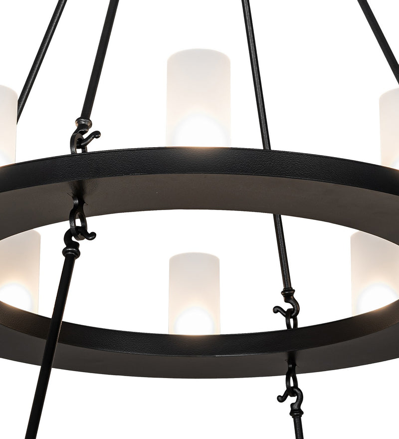 Meyda Tiffany 270818 24 Light Chandelier, Black Satin Wrought Iron